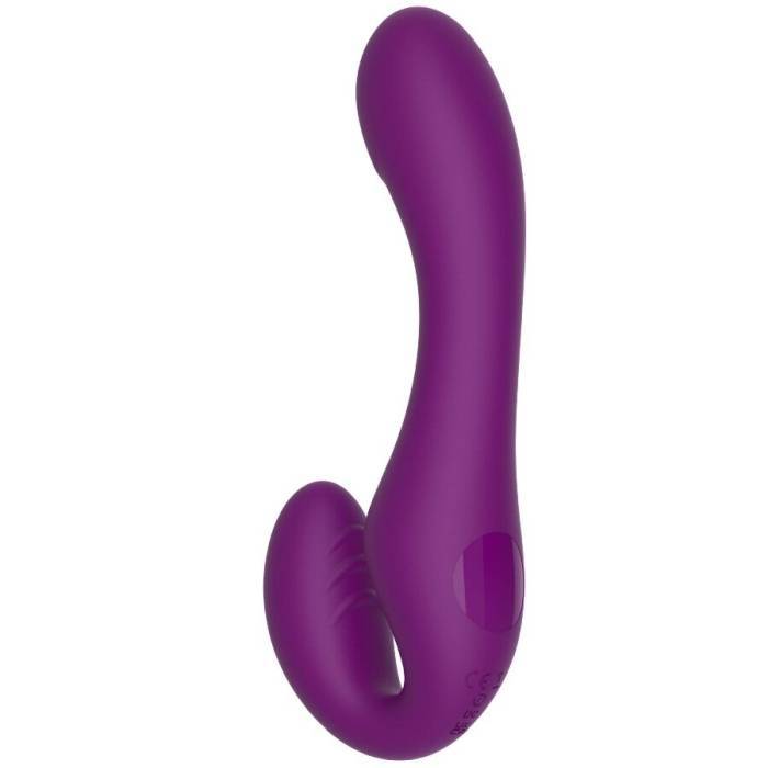 XOCOON - VIBRADOR STRAP-ON 2 EM 1 SEM ALÃAS COM CONTROLE REMOTO ROXO