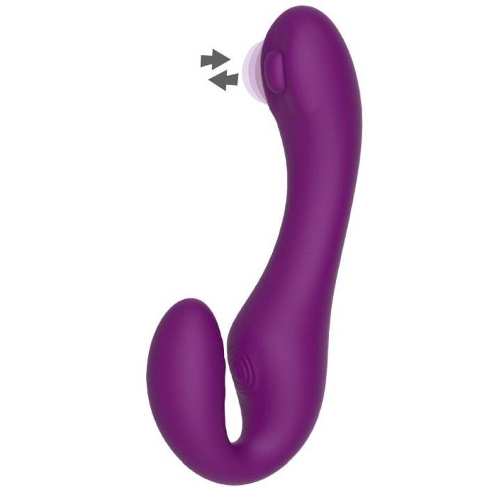 XOCOON - VIBRADOR STRAP-ON 2 EM 1 SEM ALÃAS COM CONTROLE REMOTO ROXO