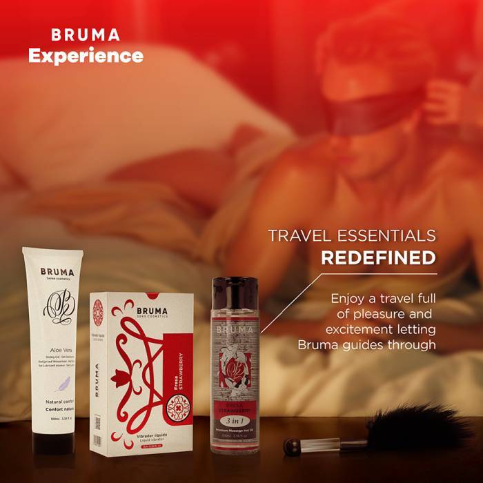 BRUMA XPERIENCE - KIT DE TENTAÃÃO VIBRO-ORGÃSMICA DE MORANGO DOCE
