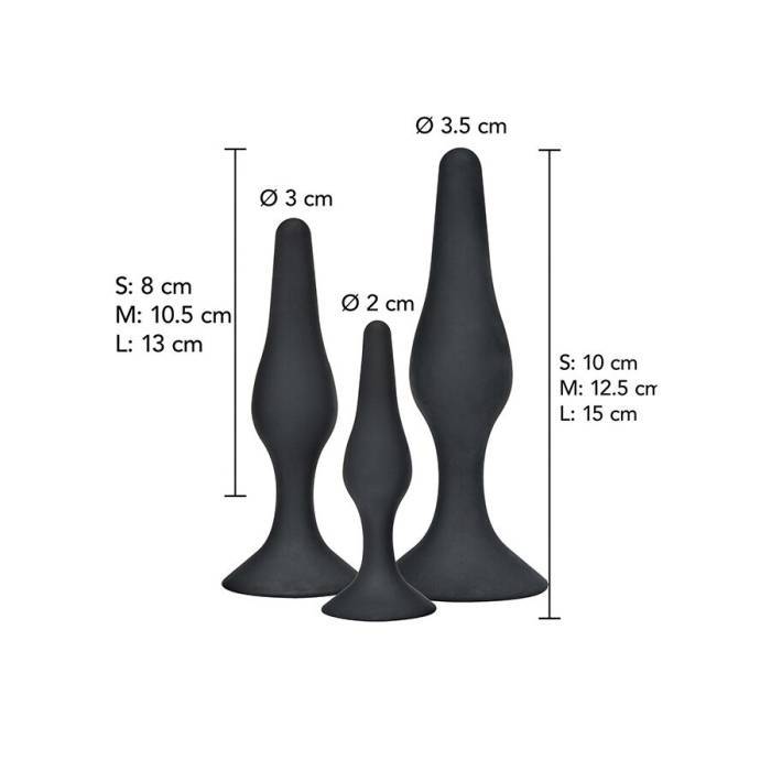 TOYJOY - ANAL PLAY CURVY COMPANIONS PLUG ANAL 3 PEÃAS PRETO