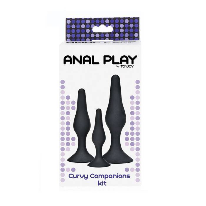 TOYJOY - ANAL PLAY CURVY COMPANIONS PLUG ANAL 3 PEÃAS PRETO