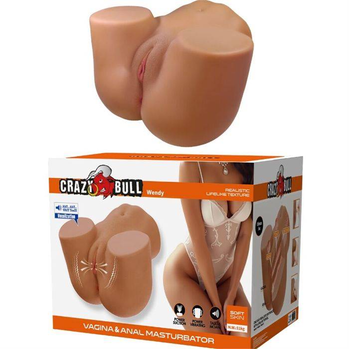 CRAZY BULL - WENDY VIBRADOR DE BUMBUM FEMININO REALISTA E SUCÃÃO COM SOM 11 KG
