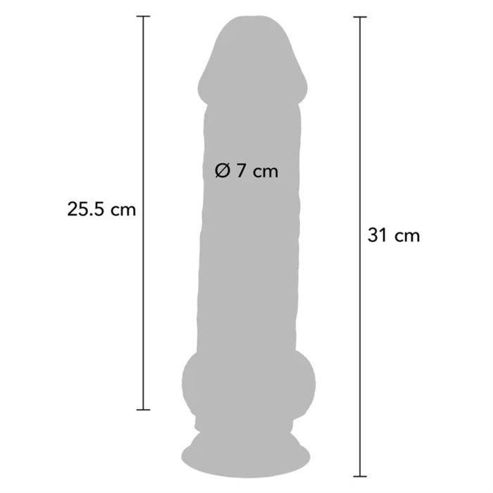 GET REAL - PÃNIS REALISTA DE LUXO COM TESTÃCULOS EXTRA GROSSO DE 31 CM