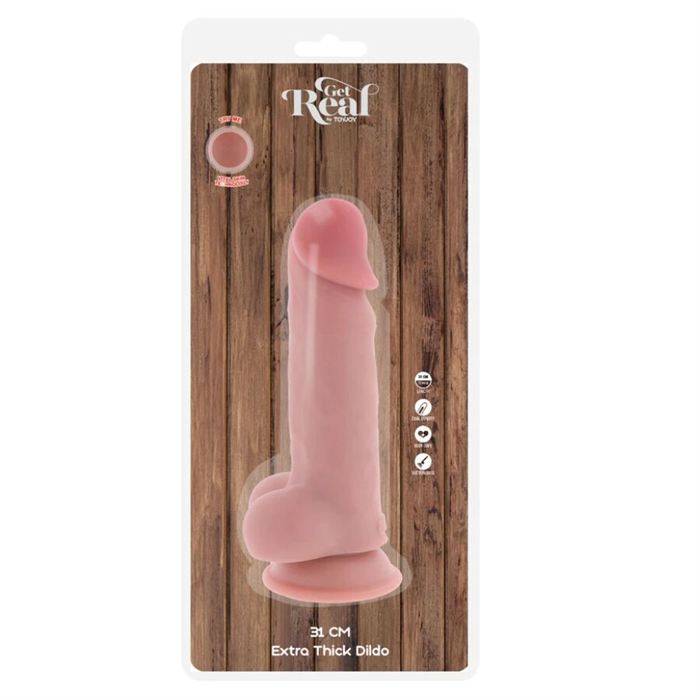 GET REAL - PÃNIS REALISTA DE LUXO COM TESTÃCULOS EXTRA GROSSO DE 31 CM