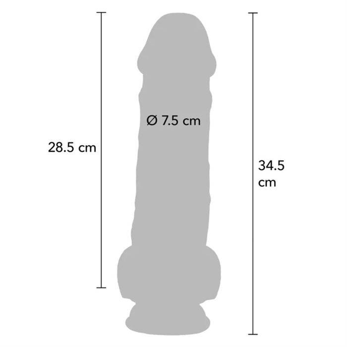 GET REAL - PÃNIS REALISTA DE LUXO COM TESTÃCULOS EXTRA GROSSO DE 34,5 CM