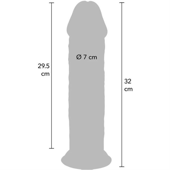 GET REAL - PÃNIS DE TPE DELUXE DE DUPLA DENSIDADE E ESPESSURA 32 CM