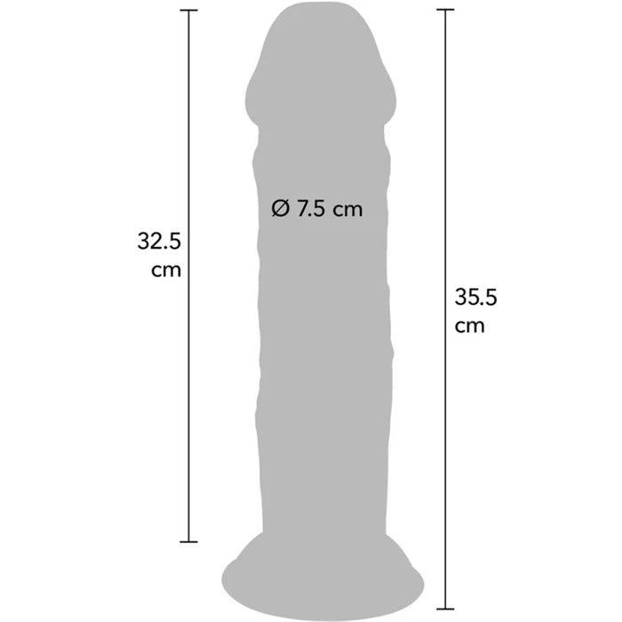 GET REAL - PÃNIS DE TPE DELUXE DE DUPLA DENSIDADE E ESPESSURA, 35,5 CM