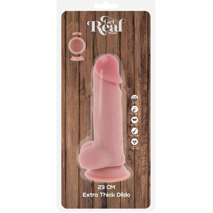 GET REAL - PÃNIS REALISTA DE LUXO COM TESTÃCULOS EXTRA GROSSOS DE 23 CM