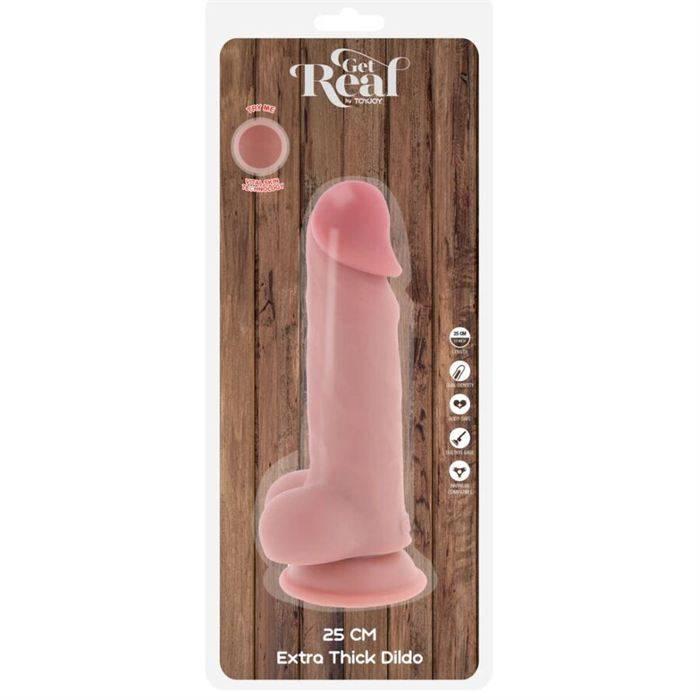 GET REAL - PÃNIS REALISTA DE LUXO COM TESTÃCULOS EXTRA GROSSOS DE 25 CM