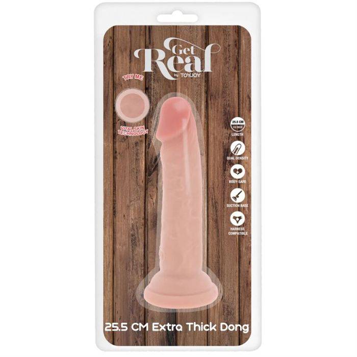 GET REAL - PÃNIS DE TPE DELUXE DE DUPLA DENSIDADE E ESPESSURA, 25,5 CM