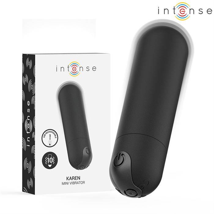 INTENSE - KAREN MINI VIBRATÃRIO BULLET RECARREGÃVEL PRETO