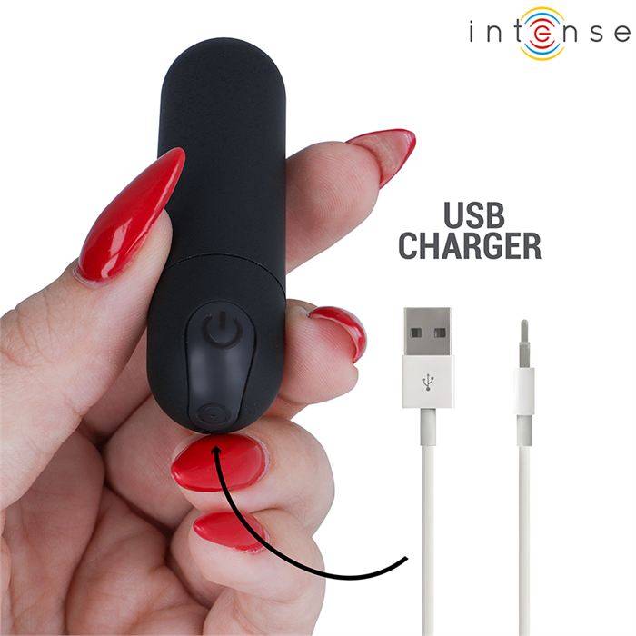 INTENSE - KAREN MINI VIBRATÃRIO BULLET RECARREGÃVEL PRETO