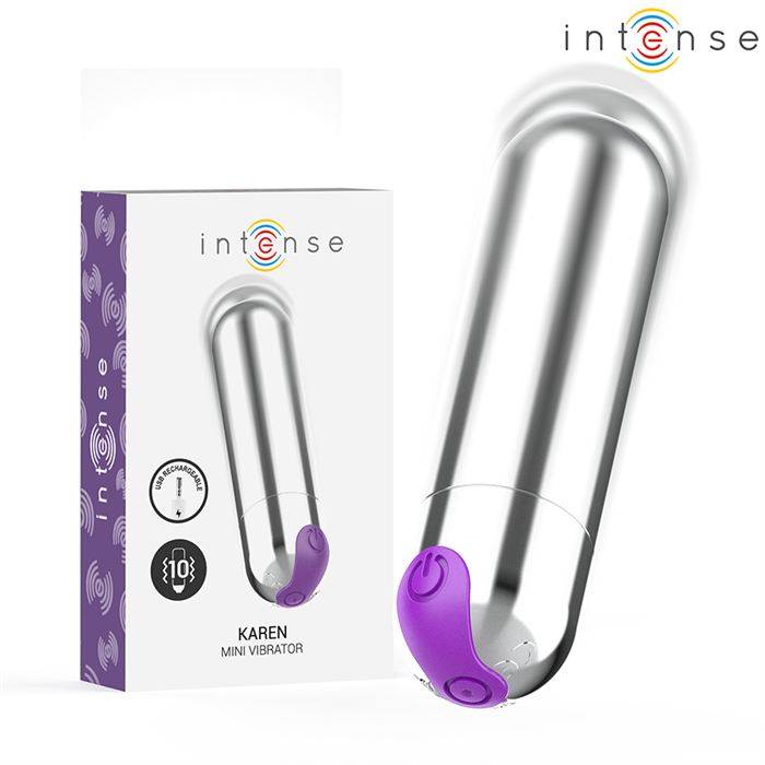 INTENSE - KAREN MINI VIBRATÃRIO RECARREGÃVEL PRATA