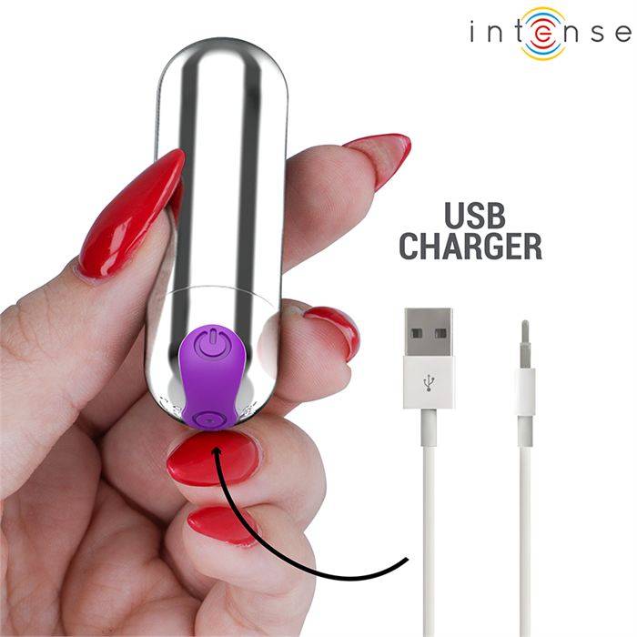 INTENSE - KAREN MINI VIBRATÃRIO RECARREGÃVEL PRATA