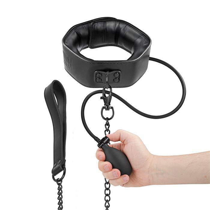 FETISH SUBMISSIVE BONDAGE - COLEIRA DE ESTRANGULAMENTO INFLÃVEL COM CORRENTE