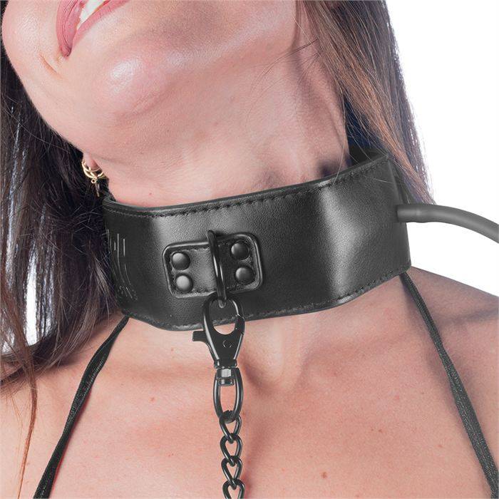 FETISH SUBMISSIVE BONDAGE - COLEIRA DE ESTRANGULAMENTO INFLÃVEL COM CORRENTE