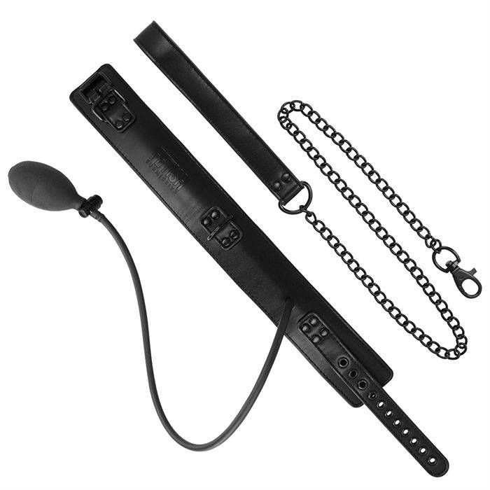 FETISH SUBMISSIVE BONDAGE - COLEIRA DE ESTRANGULAMENTO INFLÃVEL COM CORRENTE