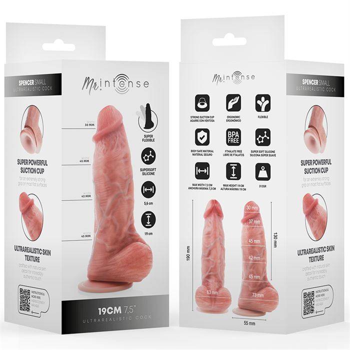 MR INTENSE - PEQUENO DILDO DE SILICONE SPENCER 19 CM -Ã- 4,5 CM