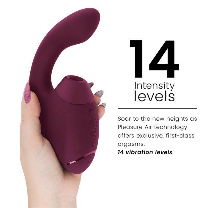 WOMANIZER - DUO NEXT ESTIMULADOR DUPLO DE CLITOR E PONTO G ROSA ESCURO