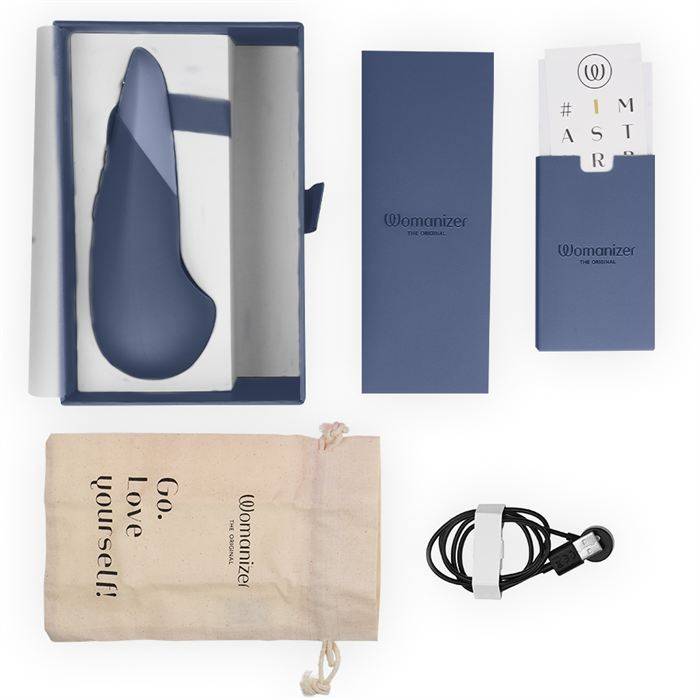 WOMANIZER - VIBE VIBRADOR SILENCIOSO DE USO Ã DIRETA AZUL ESCURO
