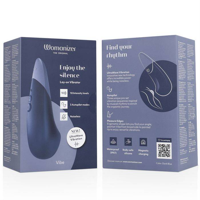 WOMANIZER - VIBE VIBRADOR SILENCIOSO DE USO Ã DIRETA AZUL ESCURO
