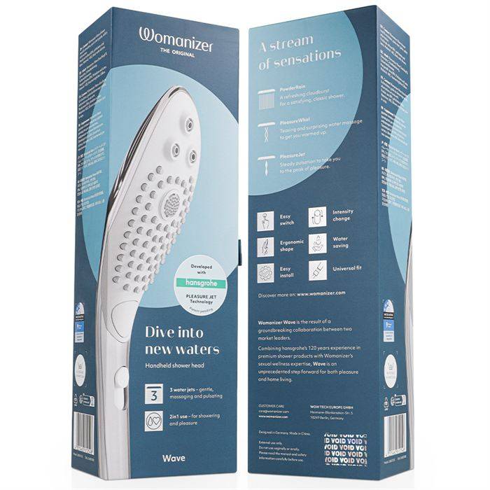 Chuveiro estimulador clitoriano WOMANIZER - Wave, cromado