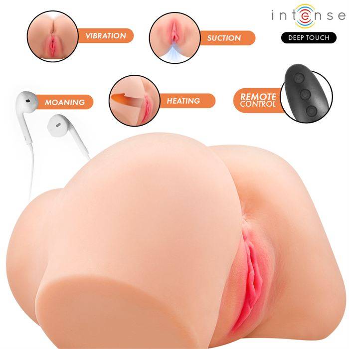 INTENSE DEEP TOUCH - MASTURBADOR ANAL E VAGINAL NICOLE COM EFEITOS DE SUCÃÃO, CALOR, VIBRAÃÃO E VOZ, COM CONTROLE REMOTO, 5.3 KG