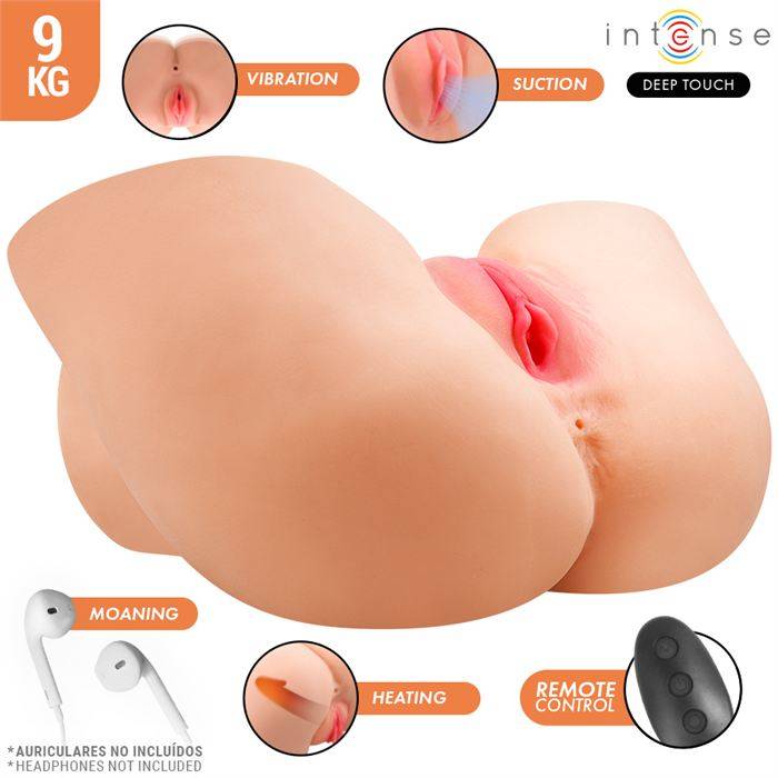 INTENSE DEEP TOUCH - MASTURBADOR ANAL E VAGINAL JULIA COM SUCÃÃO, CALOR, VIBRAÃÃO E EFEITOS DE VOZ COM CONTROLE REMOTO 9 KG