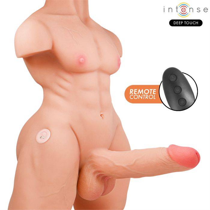 INTENSE DEEP TOUCH - TORSO MARTY COM ÃNUS E DILDO REALISTA COM FUNÃÃO DE PRESSÃO E VIBRAÃÃO, CONTROLE REMOTO, 6,2 KG