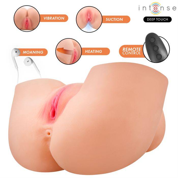 INTENSE DEEP TOUCH - MASTURBADOR ANAL E VAGINAL GINGER COM EFEITOS DE SUCÃÃO, CALOR, VIBRAÃÃO E VOZ, COM CONTROLE REMOTO, 5,3 KG