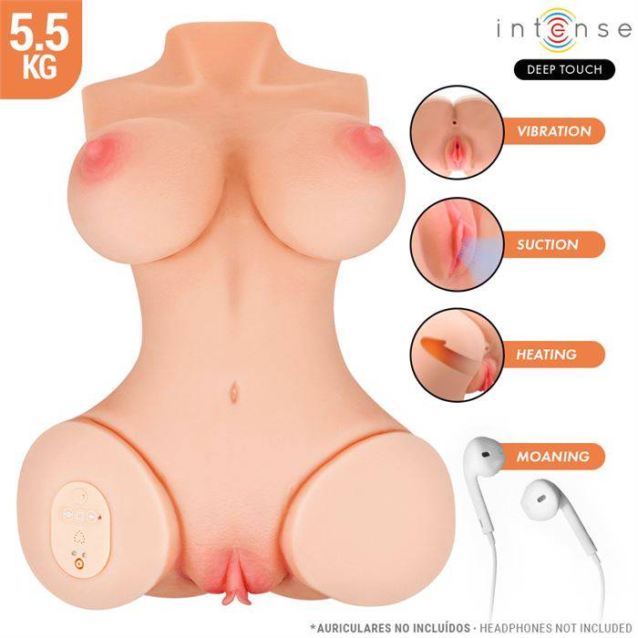 INTENSE DEEP TOUCH - VERO TORSO, ÃNUS E VAGINA COM SUCÃÃO, CALOR, VIBRAÃÃO E EFEITOS DE VOZ COM CONTROLE REMOTO 5,5 KG
