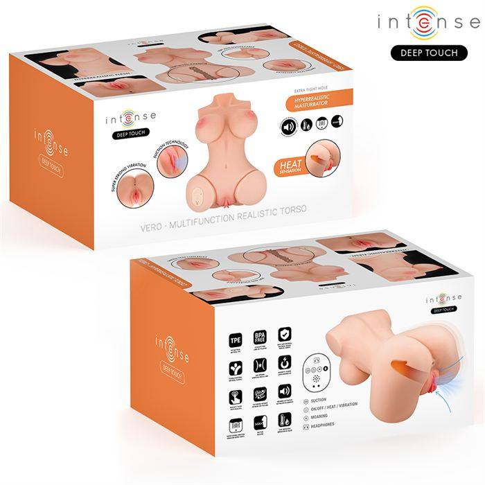 INTENSE DEEP TOUCH - VERO TORSO, ÃNUS E VAGINA COM SUCÃÃO, CALOR, VIBRAÃÃO E EFEITOS DE VOZ COM CONTROLE REMOTO 5,5 KG