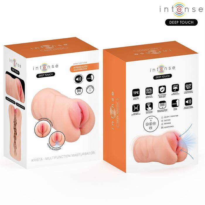 INTENSE DEEP TOUCH - KRISTA MASTURBADOR VAGINAL VIBRATÃRIO COM GEMIDOS E CONTROLE REMOTO