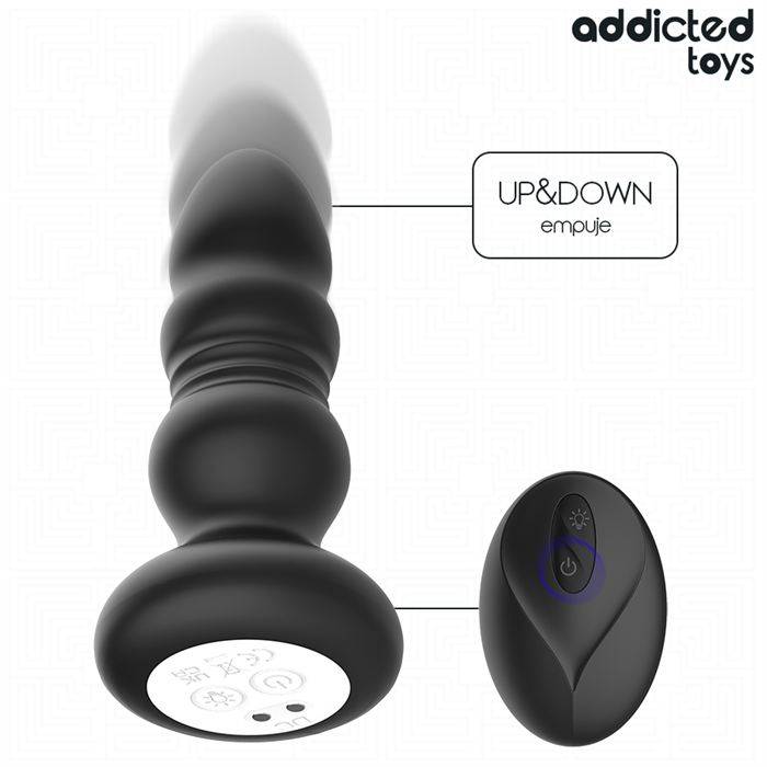 ADDICTED TOYS - PLUG ANAL GIRATÃRIO VIBRATÃRIO COM LUZ LED E CONTROLE REMOTO