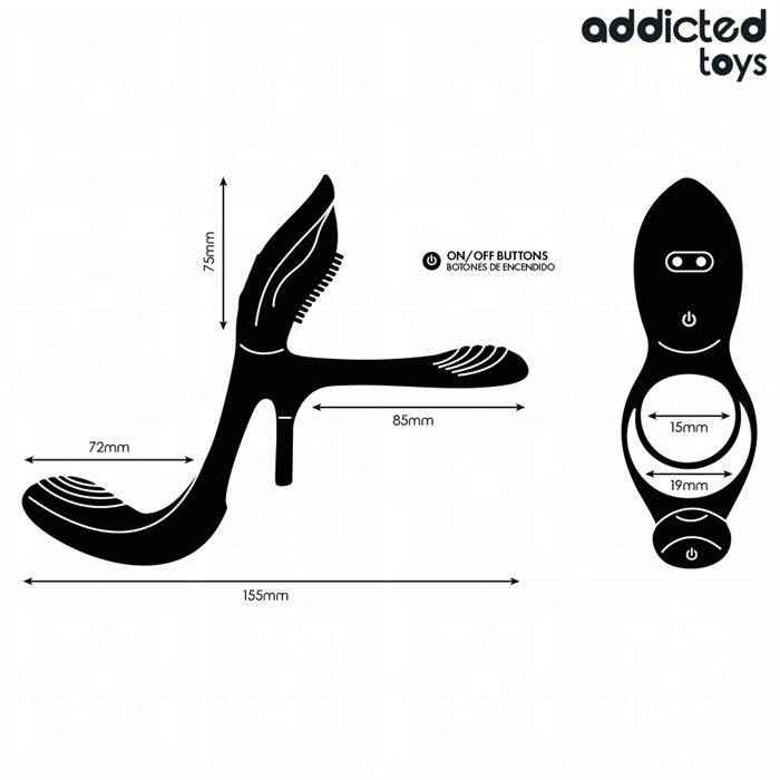 ADDICTED TOYS - DOBLE ANILLO PARA EL PENE CON ESTIMULADOR DE CLÃTORIS