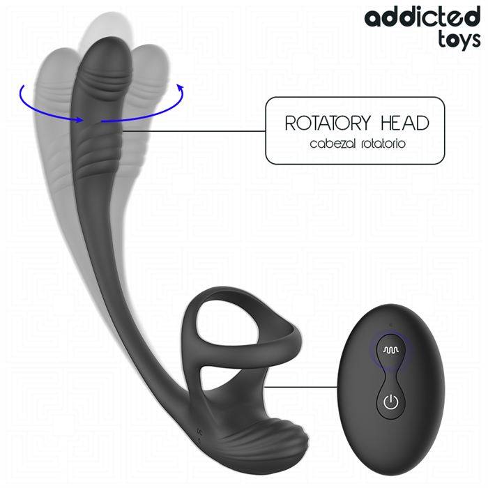 ADDICTED TOYS - PLUG ANAL COM VIBRAÃÃO, OSCILAÃÃO 360º E ESTIMULADOR DE TESTÃCULOS