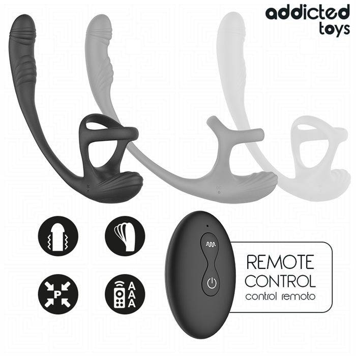ADDICTED TOYS - PLUG ANAL COM VIBRAÃÃO, OSCILAÃÃO 360º E ESTIMULADOR DE TESTÃCULOS