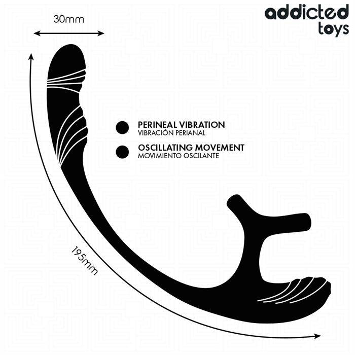 ADDICTED TOYS - PLUG ANAL COM VIBRAÃÃO, OSCILAÃÃO 360º E ESTIMULADOR DE TESTÃCULOS