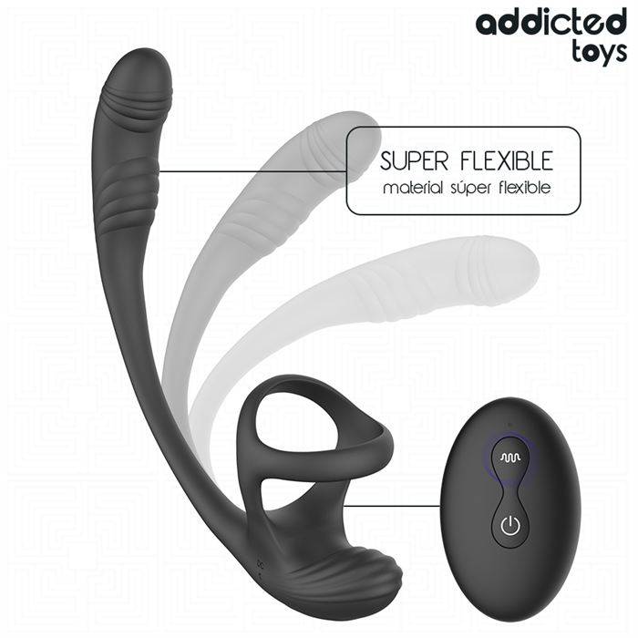 ADDICTED TOYS - PLUG ANAL COM VIBRAÃÃO, OSCILAÃÃO 360º E ESTIMULADOR DE TESTÃCULOS