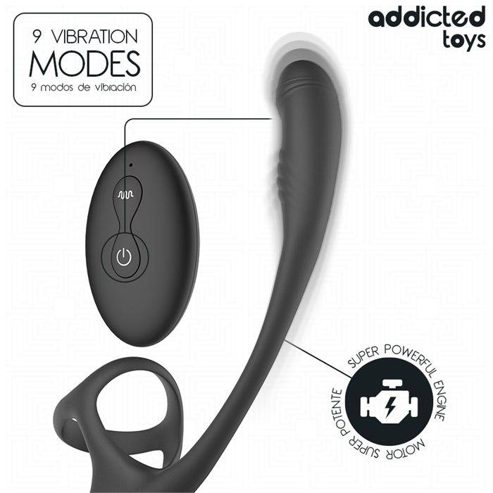 ADDICTED TOYS - PLUG ANAL COM VIBRAÃÃO, OSCILAÃÃO 360º E ESTIMULADOR DE TESTÃCULOS
