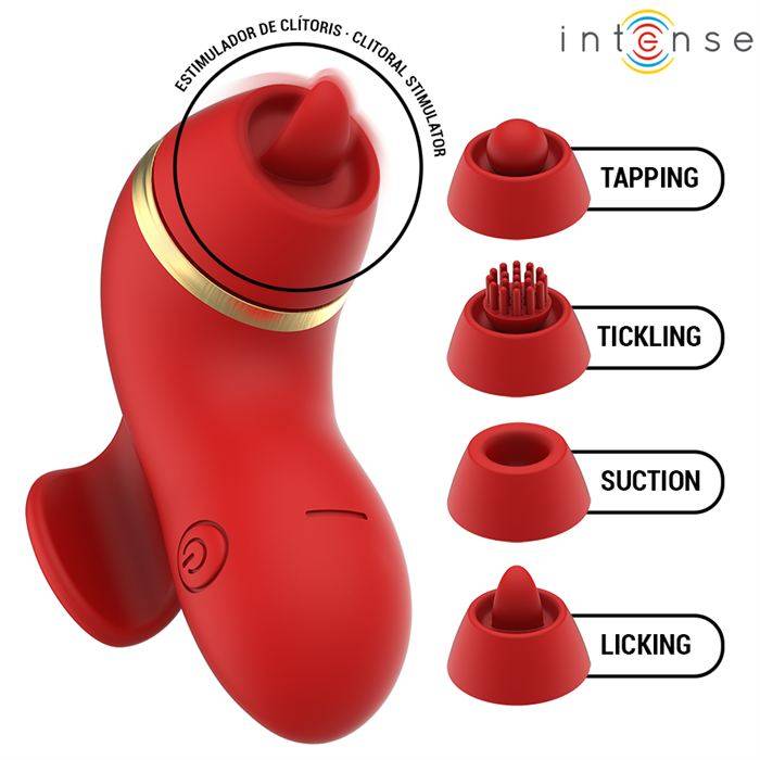 INTENSE - ESTIMULADOR DE PATTY COM 4 PONTAS, SUCÃÃO, TOQUES, CÃCEGAS E LAMBIDAS
