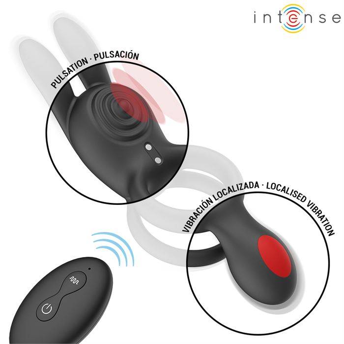 INTENSE - ANEL VIBRATÃRIO DUPLO QUINN COM CONTROLE REMOTO