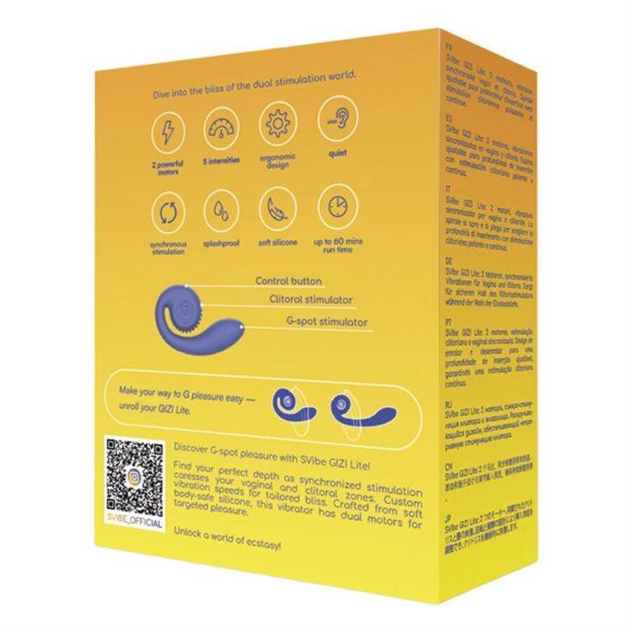 SNAIL VIBE - GIZI LITE VIBRADOR DUPLO ROXO PARA PONTO G E CLITOR