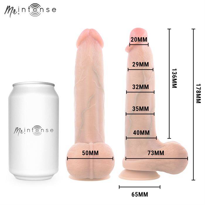 MR INTENSE - BRUCE S SILICONE DILDO WITH TESTICLES 17.8 CM -Ã- 4 CM