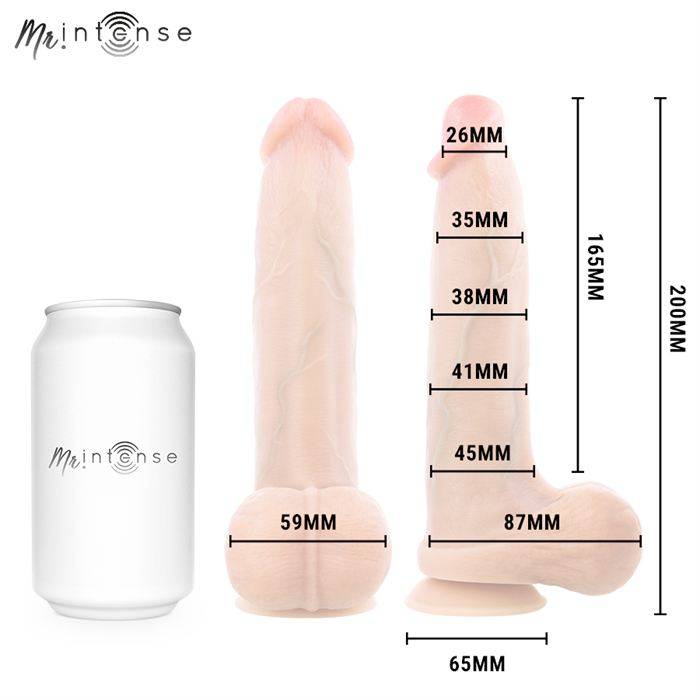 MR INTENSE - BRUCE M SILICONE DILDO WITH TESTICLES 20 CM -Ã- 4.5 CM