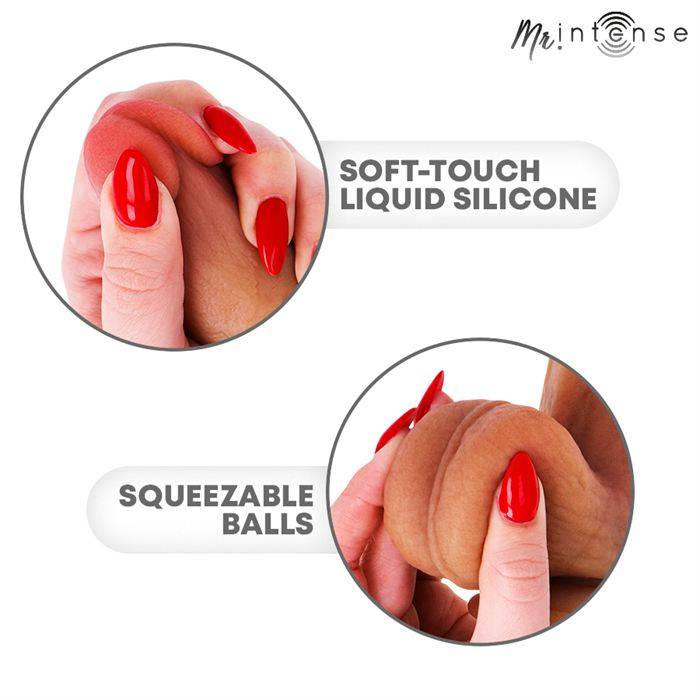 MR INTENSE - BRUCE M SILICONE DILDO WITH TESTICLES 20 CM -Ã- 4.5 CM
