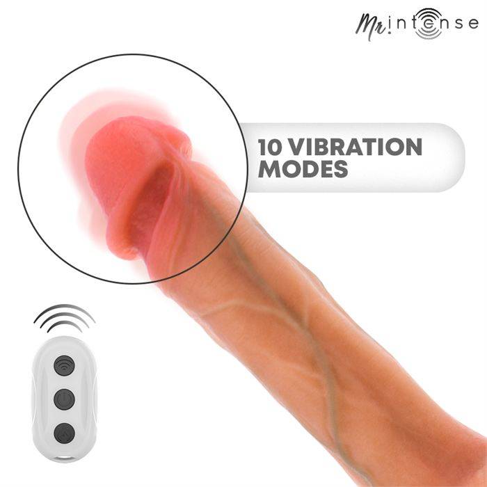 MR INTENSE - BRADLEY VIBRATOR DILDO WITH HEAT EFFECT AND REMOTE CONTROL 21 CM -Ã- 4.2 CM