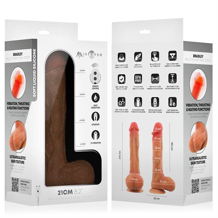MR INTENSE - BRADLEY VIBRATOR DILDO WITH HEAT EFFECT AND REMOTE CONTROL 21 CM -Ã- 4.2 CM