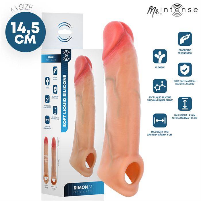MR INTENSE - SIMON M SILICONE PENIS SLEEVE 14.5 CM -Ã- 4 CM