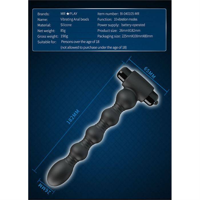 MR PLAY - MASSAGEADOR DE PLUG ANAL VIBRATÃRIO